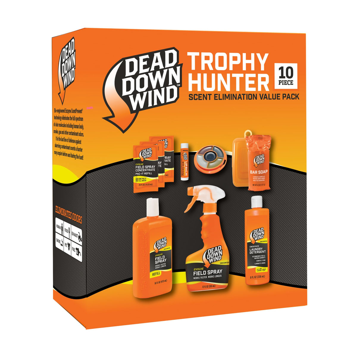 DEAD DOWN WIND Trophy Hunter Scent Eliminator, 10 Piece Kit