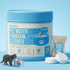 Pet Water Fountain Cleaner and Descaler Tablets 24-Pack Residue-free Fountain Cleaning Tablets for Cat and Dog Pump and Filter Maintenance, Cleaning Kit Compatible, Safe for Plastics and Metals