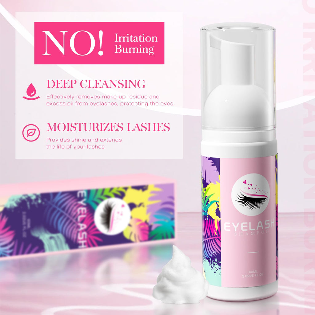 Lash Shampoo for Lash Extensions, Lash Shampoo Cleaning Kit