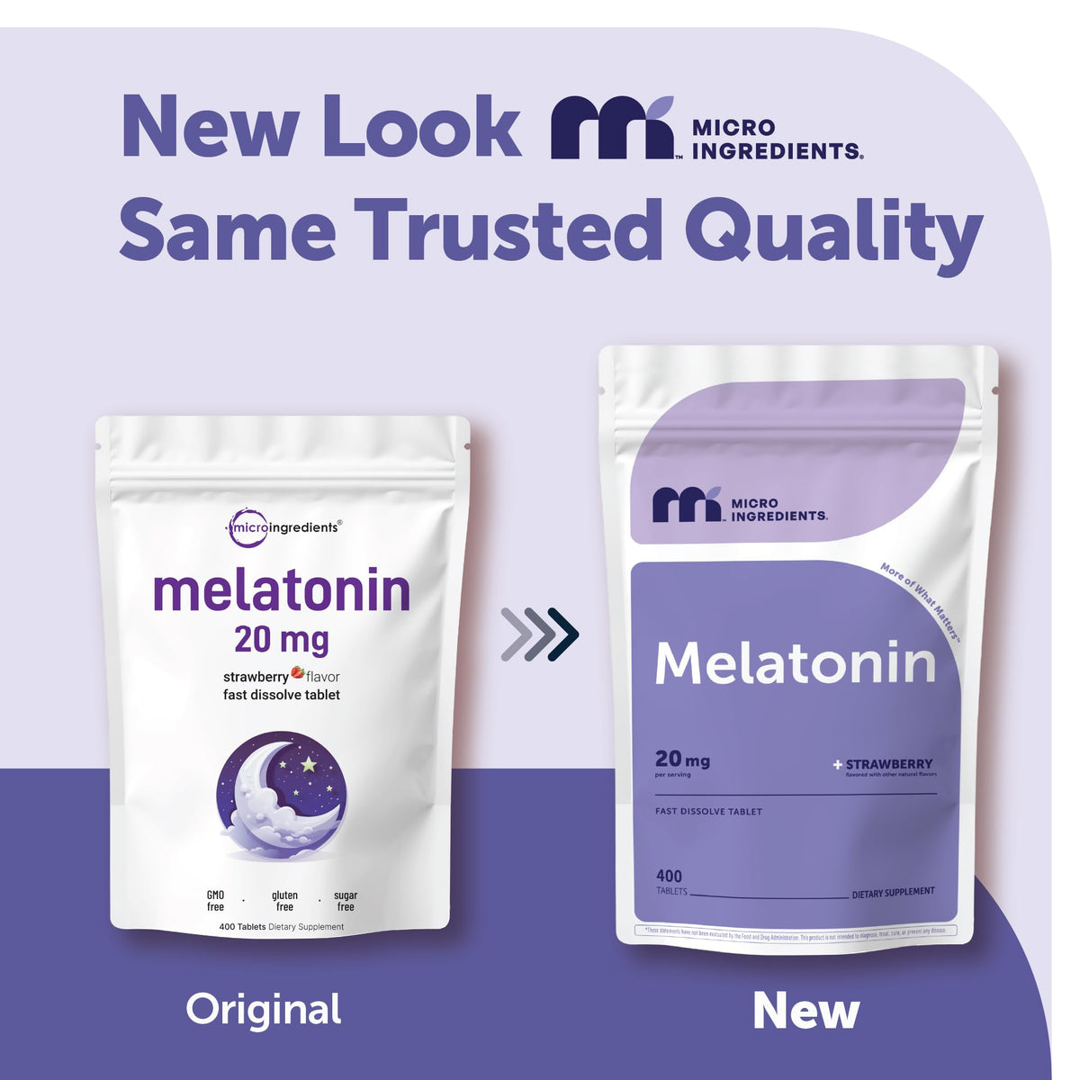Micro Ingredients Melatonin 20mg, 400 Tablets | Strawberry Flavor | Fast Dissolve | 100% Drug Free | Vegetarian Friendly | Non-GMO, No Gluten, Sugar Free