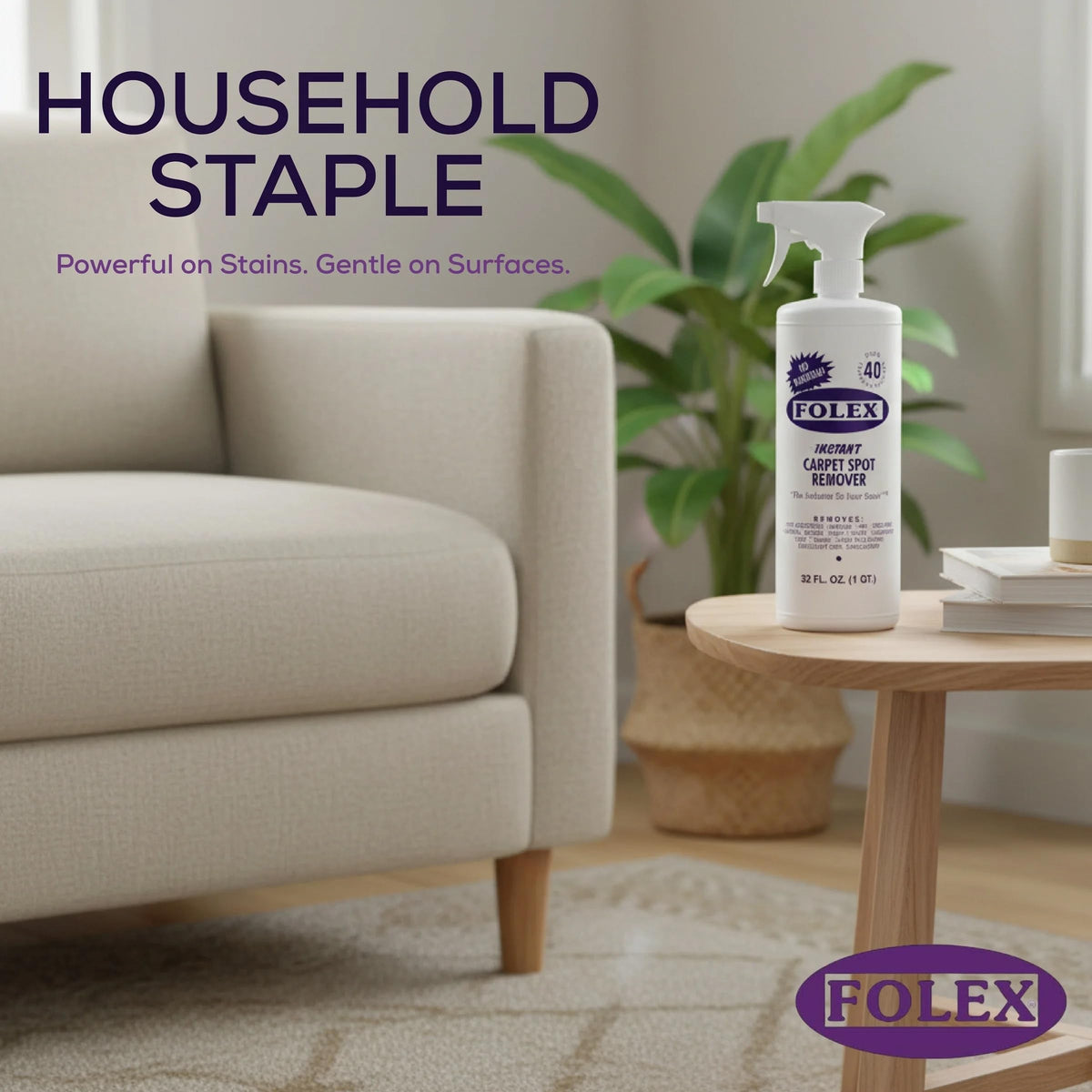 FOLEX Instant Carpet Spot Remover Carpet Cleaner - 32 oz - Removes Pet Accidents, Grease, Red Wine and More