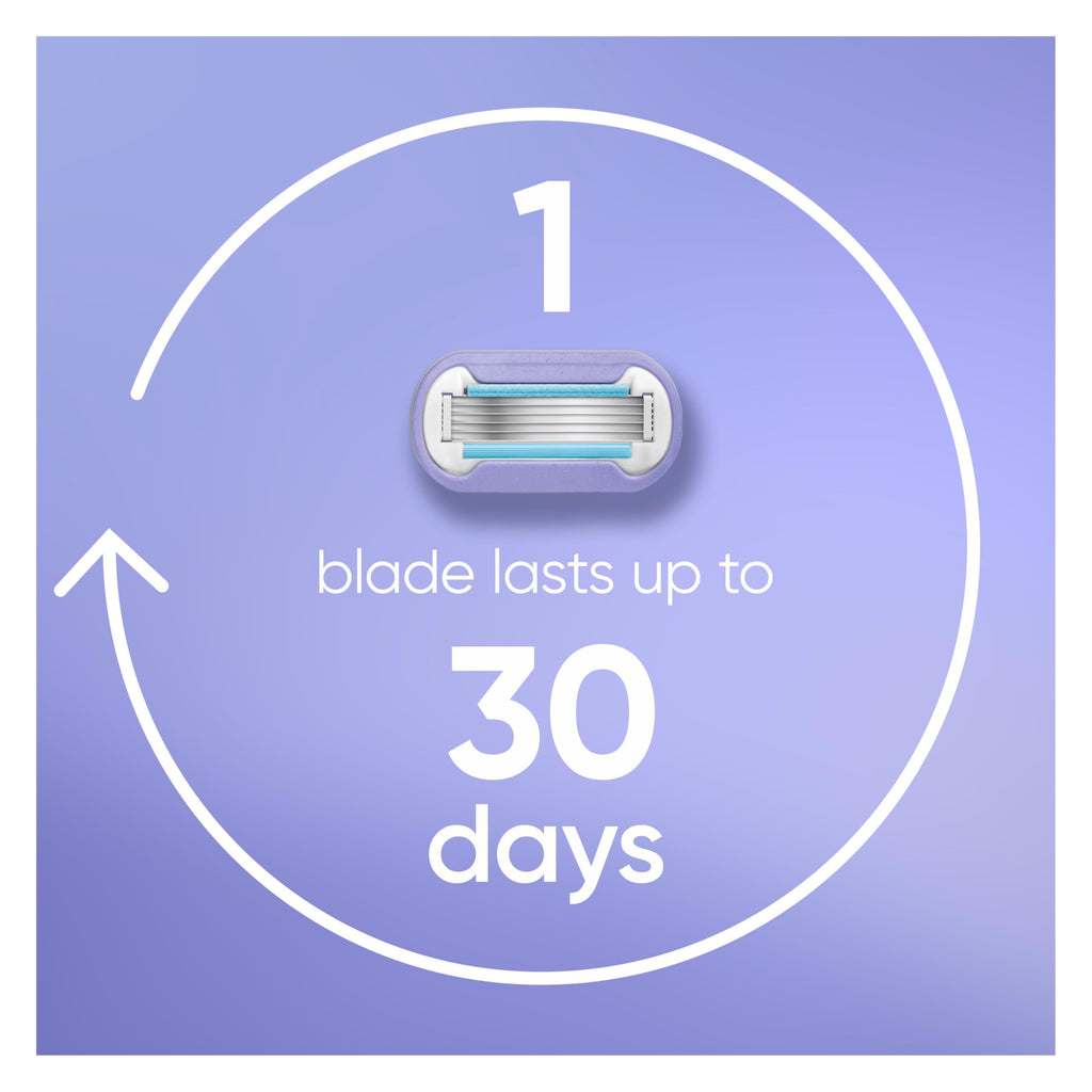 Gillette Venus Razor for Women, Extra Smooth Contour, Includes 1 Reusable Razor Handle + 4 Count 5-Bladed Razor Refills, with Flexiball Pivoting Handle and Shower Holder
