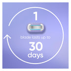 Gillette Venus Razor for Women, Extra Smooth Contour, Includes 1 Reusable Razor Handle + 4 Count 5-Bladed Razor Refills, with Flexiball Pivoting Handle and Shower Holder