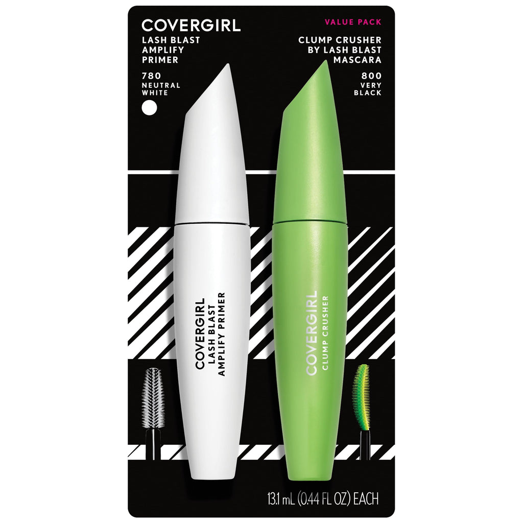 Buy now COVERGIRL Clump Crusher Mascara, 20X More Volume, Double Sided Brush, Long-Lasting Wear - 800 Very Black (Pack of 2) at indiglob india