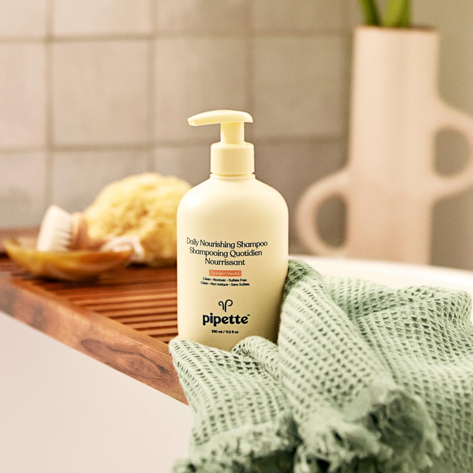Pipette Daily Nourishing Shampoo and Conditioner Duo, Clean, Tear-Free Shampoo For Kids, Detangling Conditioner For Kids, Sulfate-Free, Paraben-Free, Silicone-Free, Hypoallergenic, Non-Toxic