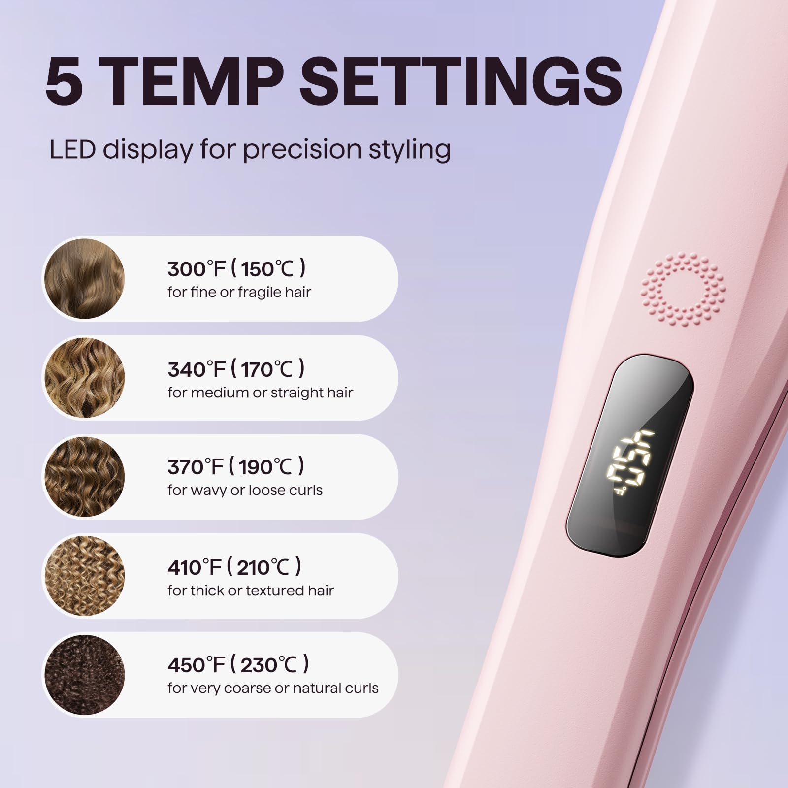 Wavytalk Steam Hair Straightener Steam Sesh for Less Heat Damage, Flat Iron | Detachable Comb, Steam Nourishes, Speeds Straightening, Fights Humidity & Frizz, Nano Titanium 1.38'' Plate, 5 Heat, Pink