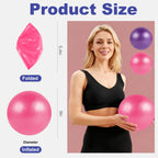 Guirnd Pilates Ball 2P, 9 Inch Workout Ball for Women Men, Small Exercise Ball with Pump for Physical Therapy, Stability, Stretching, Barre, Yoga, Core Workout at Home Gym & Office(Pink & Purple)