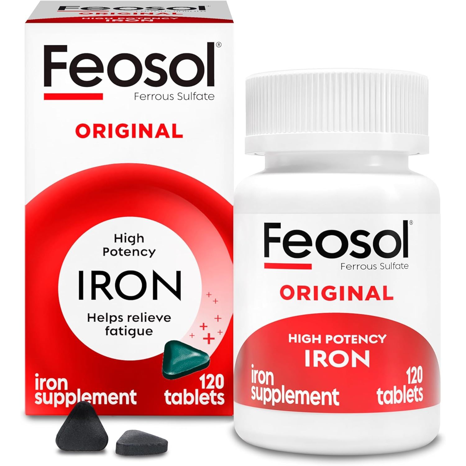 Buy now Feosol Original Iron Supplement Tablets, Non-heme, 325mg Ferrous Sulfate (65mg Elemental Iron) per Iron Pill, 1 Per Day, 120ct, 4 Month Supply, for Energy and Immune System Support, Made in USA Pack of 1 at indiglob india