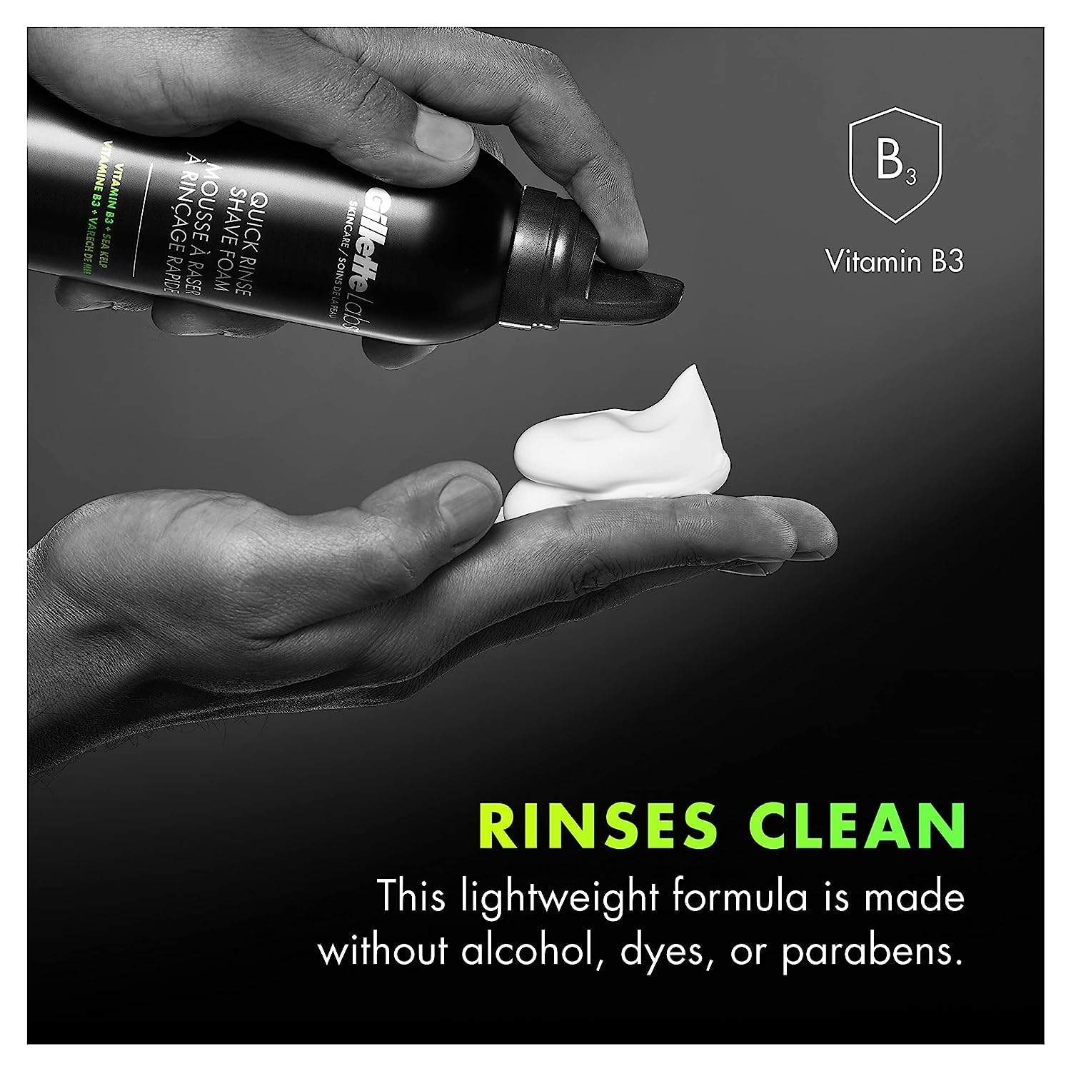 Buy now Gillette Labs Quick Rinse Lightweight Shave Foam for Men, Shaving Foam that Helps Protect the Skin, 8.1 OZ at indiglob india