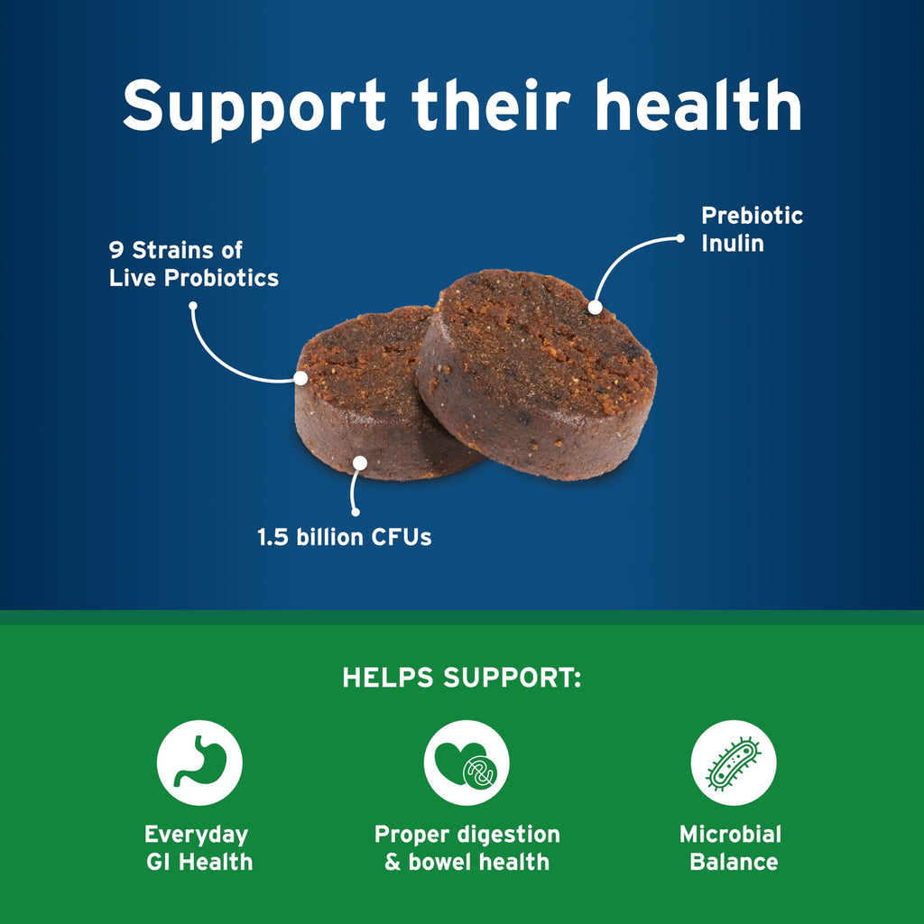 Pet Protect Digestive Health Supplement for Dogs, Chicken Flavor, 60ct