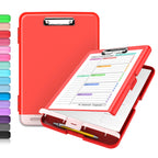 Buy now Sooez Clipboard with Storage, Clip Board 8.5 x 11 with Pen Holder, Plastic Organization Case Box for Letter Legal A4 Size Paper, Low Profile Clip, Nurses Teachers Must Haves, School & Office Supplies at indiglob india