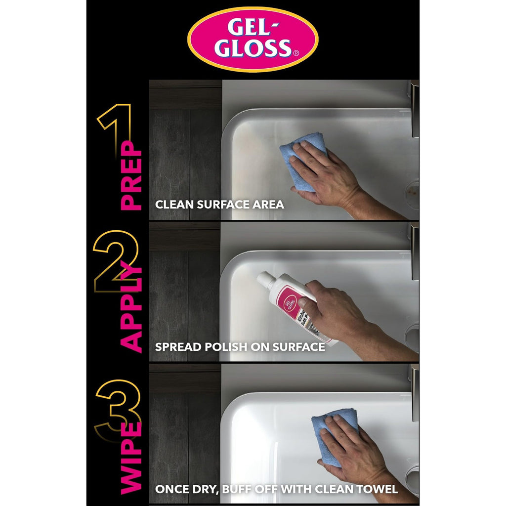 Gel-Gloss Home Kitchen & Bath Polish - Carnauba Wax Formulation, 16 oz.
