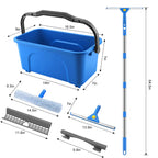 SetSail Window Cleaning Kit with Bucket 3 Gallon for Home Outdoor, Blue