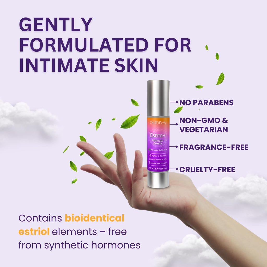 Bioidentical Estriol Cream for Women - Intimate Moisturizing Cream for Women - Menopause Relief for Vaginal Dryness & Vulva Itch – 50g / 1.76 oz (3 Month Supply)