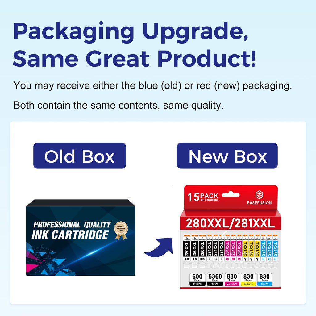 15 Pack 280 XXL 281 XXL Ink Cartridges Compatible for canon printers