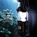 Lichamp Collapsible Portable Solar Camping Lantern, USB Rechargeable LED Flashlight - Survival Kits for Power Outages Hurricane Supplies Emergency, Indoor & Outdoor, 4-Pack