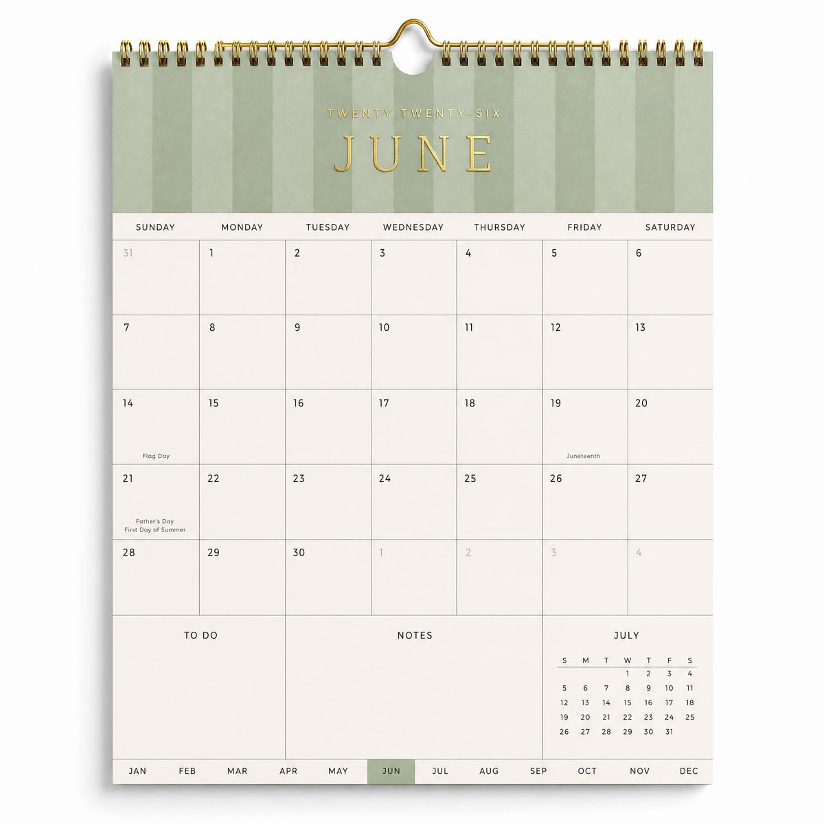 Aesthetic 2026-2027 Wall Calendar - Runs from June 2026 Until December 2027