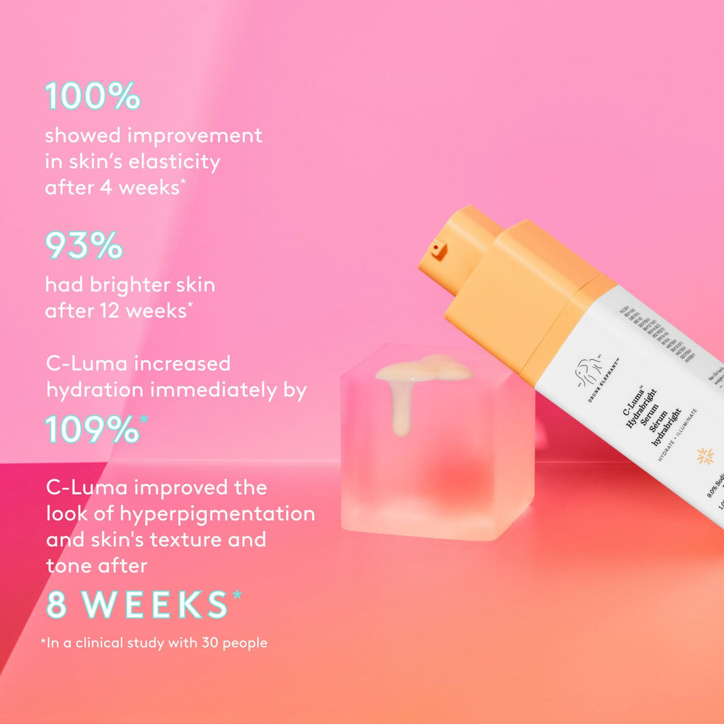 Buy now Drunk Elephant C-Luma Hydrabright Serum - 30 ml/1 fl oz - 10% Hydrating Vitamin C - Clean Clinical Skincare - Cruelty-Free - Dermatologist-Tested - Free of Essential Oils, Silicones, and Fragrance at indiglob india