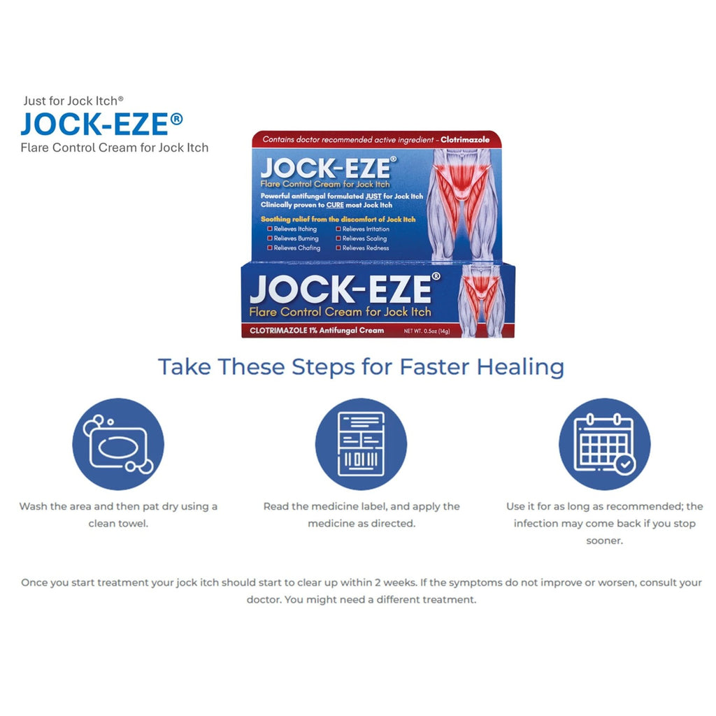 JOCKEZE clotrimazole Cream for Jock Itch and Tinea cruris 0.5oz