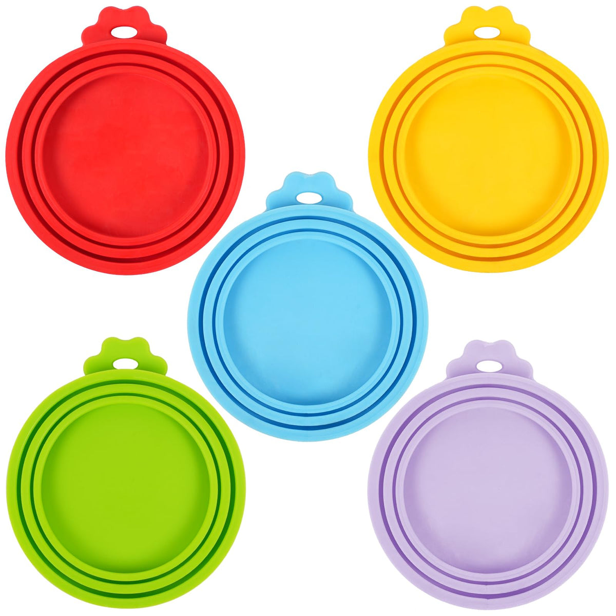 5 Pack Pet Food Can Covers Universal Can Lids Safe/Silicone Dog&Cat Food Can Lid Covers