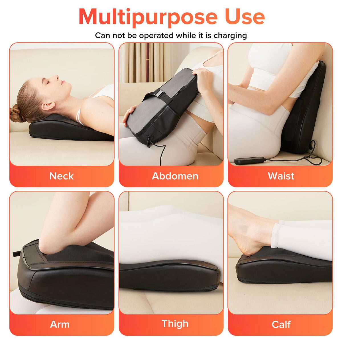 AERLANG Cordless Neck and Back Massager with Heat, 3D Shiatsu Kneading Pillow, 4 Massage Nodes & Bi-Directional Deep Tissue Massage for Neck/Shoulders/Back, Ideal Gift for Women & Men