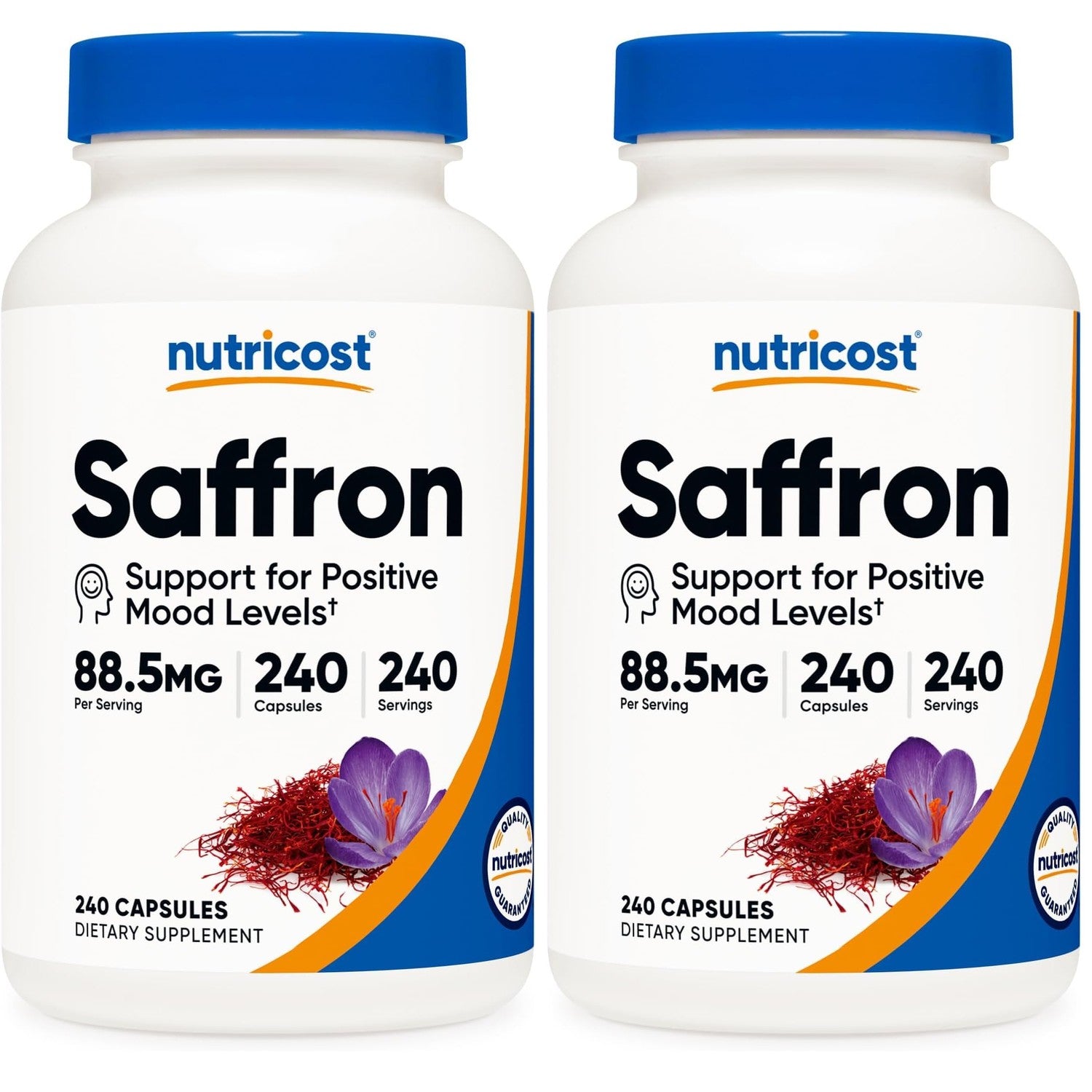Nutricost Saffron Extract 88.5mg, 240 Capsules - Veggie Caps, Non-GMO, Gluten Free (Pack of 2)