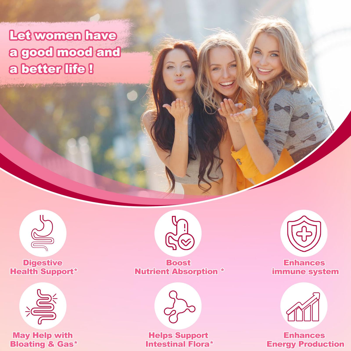 KFG Women's Probiotic, 100 Billion CFUs, 20 Strains, with Organic Prebiotics+Cranberry & D-Mannose, for Boost Immune, Digestive, Gut Health, Gluten Dairy & Soy Free, 100 Tablets.
