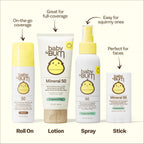 Baby Bum SPF 50 Sunscreen Lotion - Mineral UVA/UVB Face and Body Protection for Sensitive Skin - Hawaii 104 Act Compliant (Made without Octinoxate & Oxybenzone) - Travel Size - 3 oz