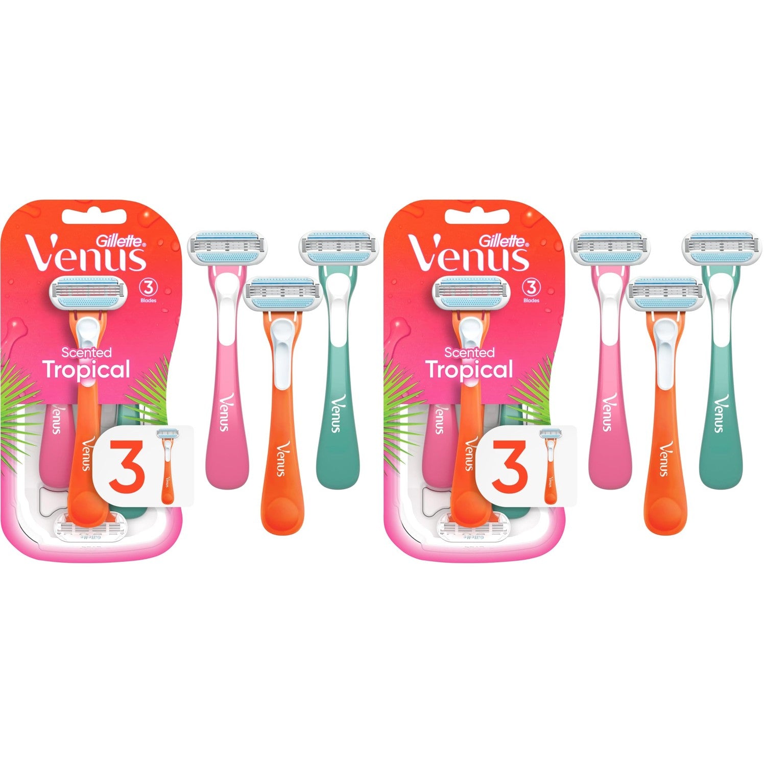 Gillette Venus Tropical Women's Disposable Razor, 3 Count