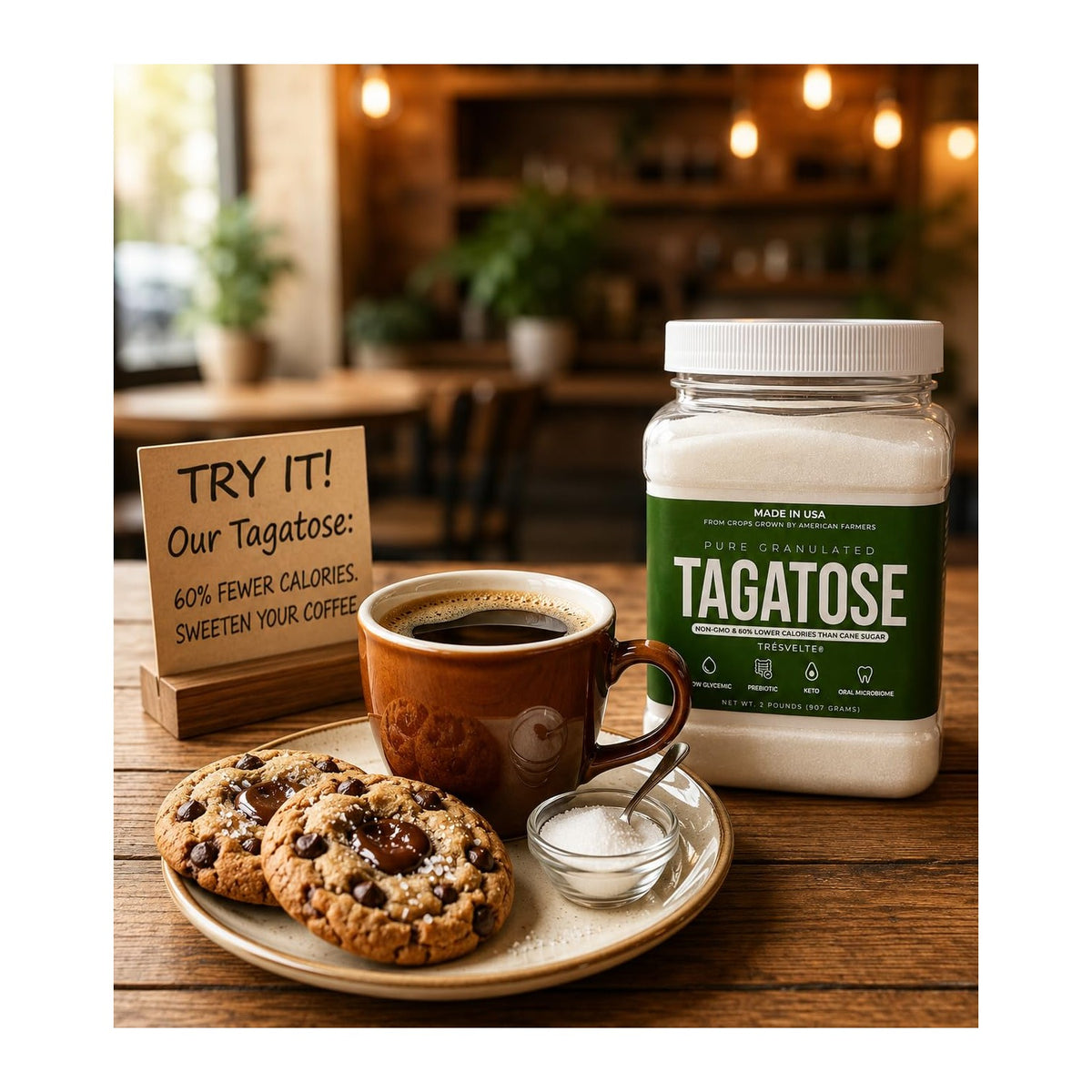 TAGATOSE, Pure Granulated, 2 lb, Prebiotic, Keto, Sugar Replacement, Low Calorie, Non-GMO
