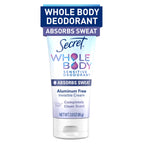 Secret Whole Body Deodorant Dry Feel Stick + Absorbs Sweat for Women, Naturally Derived Ingredients, Completely Clean Scent, Aluminum Free Deodorant Stick, 72 HR Odor Protection, 2.4 oz