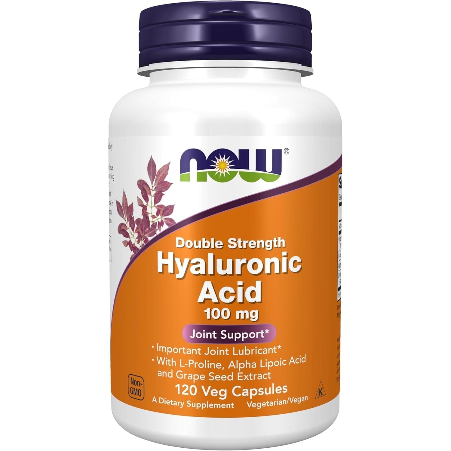 Buy now NOW Foods Supplements, Hyaluronic Acid 100 mg, Double Strength with L-Proline, Alpha Lipoic Acid and Grape Seed Extract, 60 Veg Capsules 120 Count (Pack of 1) at indiglob india