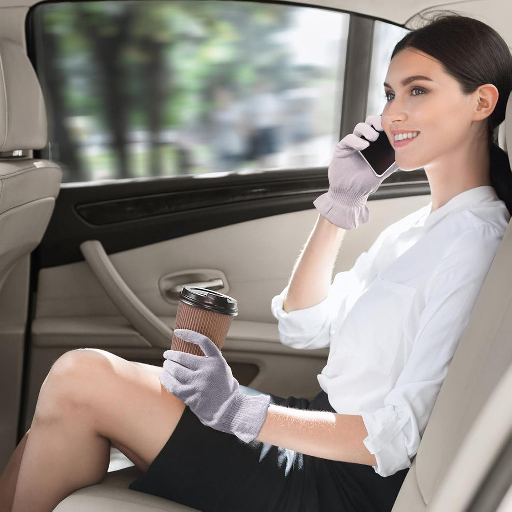 Buy now MIG4U Moisturizing Beauty Gloves Touchscreen Overnight Sleeping Glove for Women Dry Hands, Nighttime Lotion, Eczema, SPA, Cosmetic Treatment, Grey Purple 3 Pairs Size S/M at indiglob india
