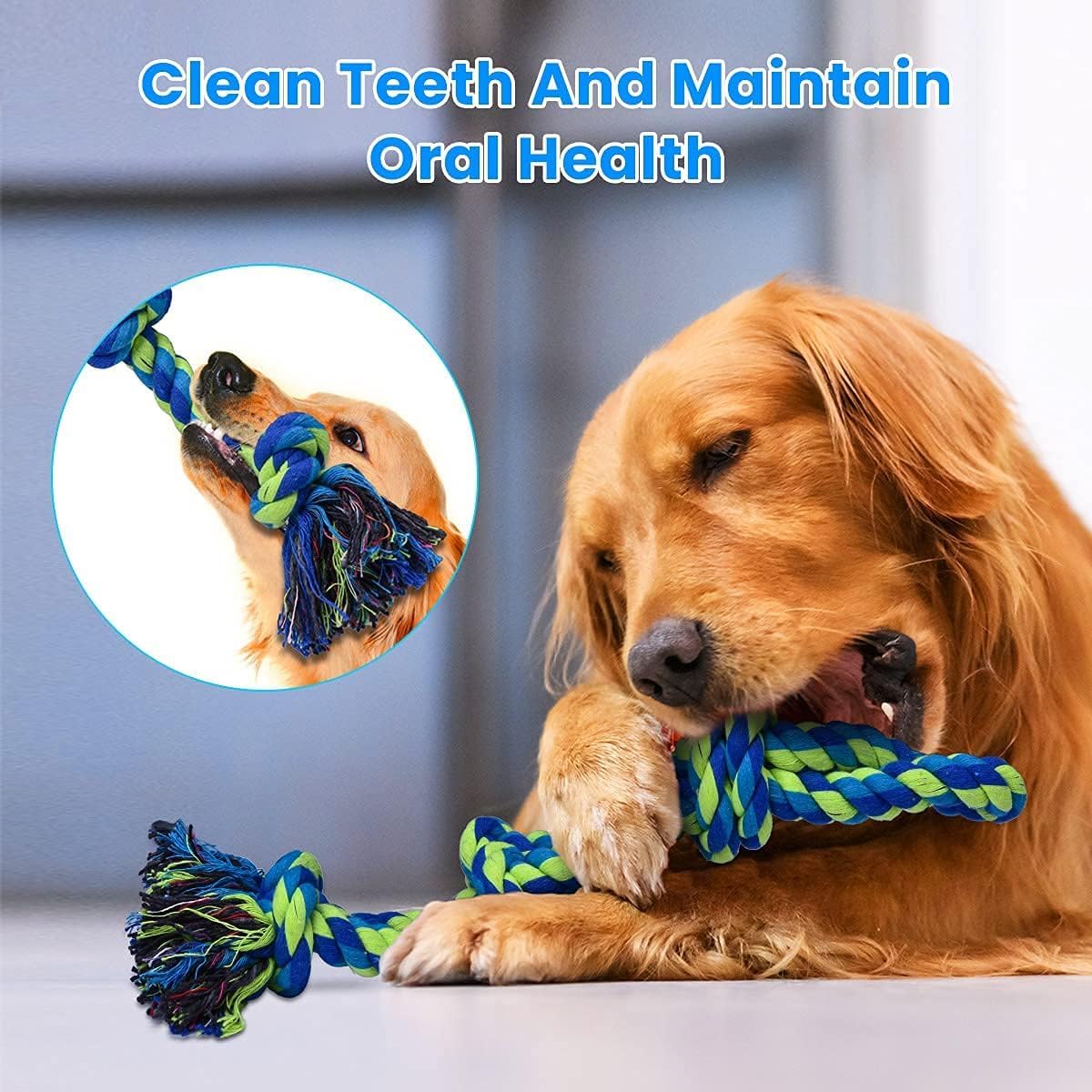 Feeko Dog Rope Toys for Large Breed Aggressive Chewers, Tough Chew Dog Toys