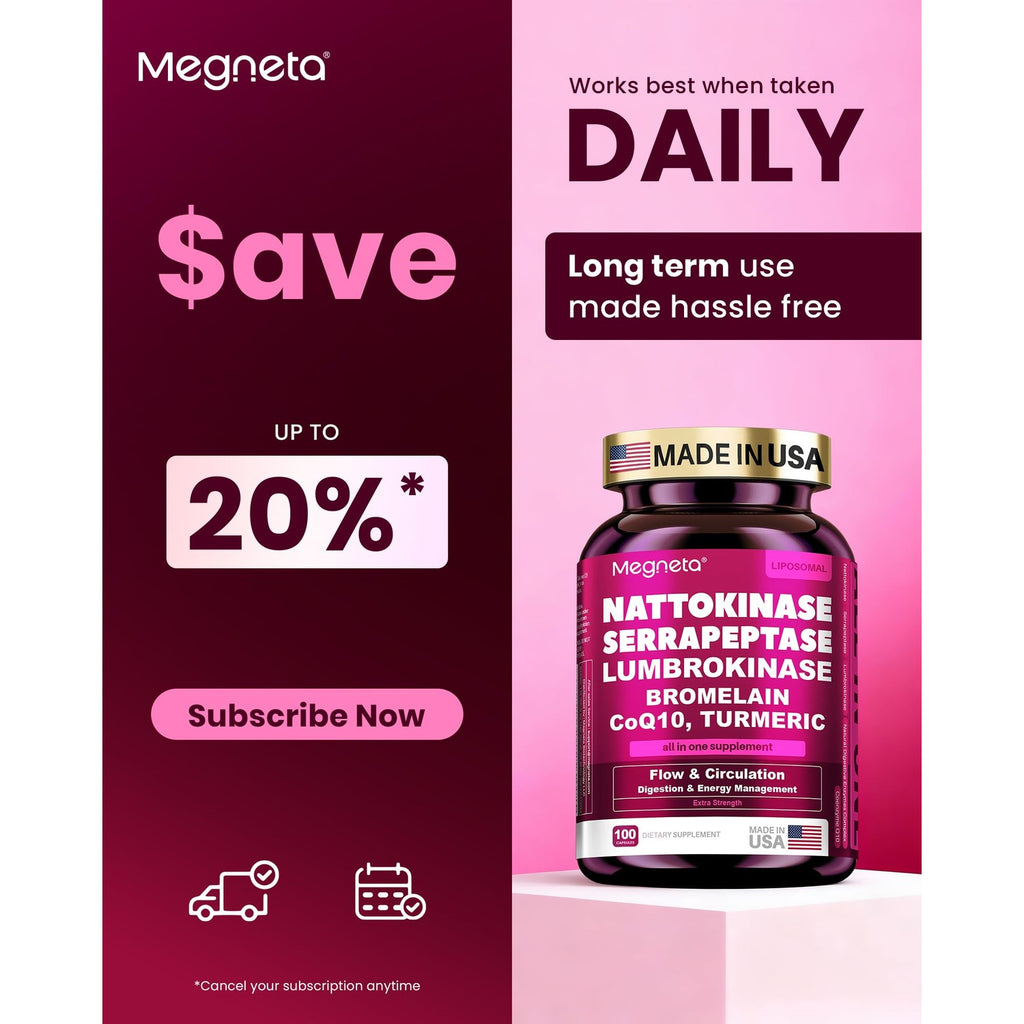Max Strength Nattokinase 12,000 FU & Serrapeptase & Lumbrokinase