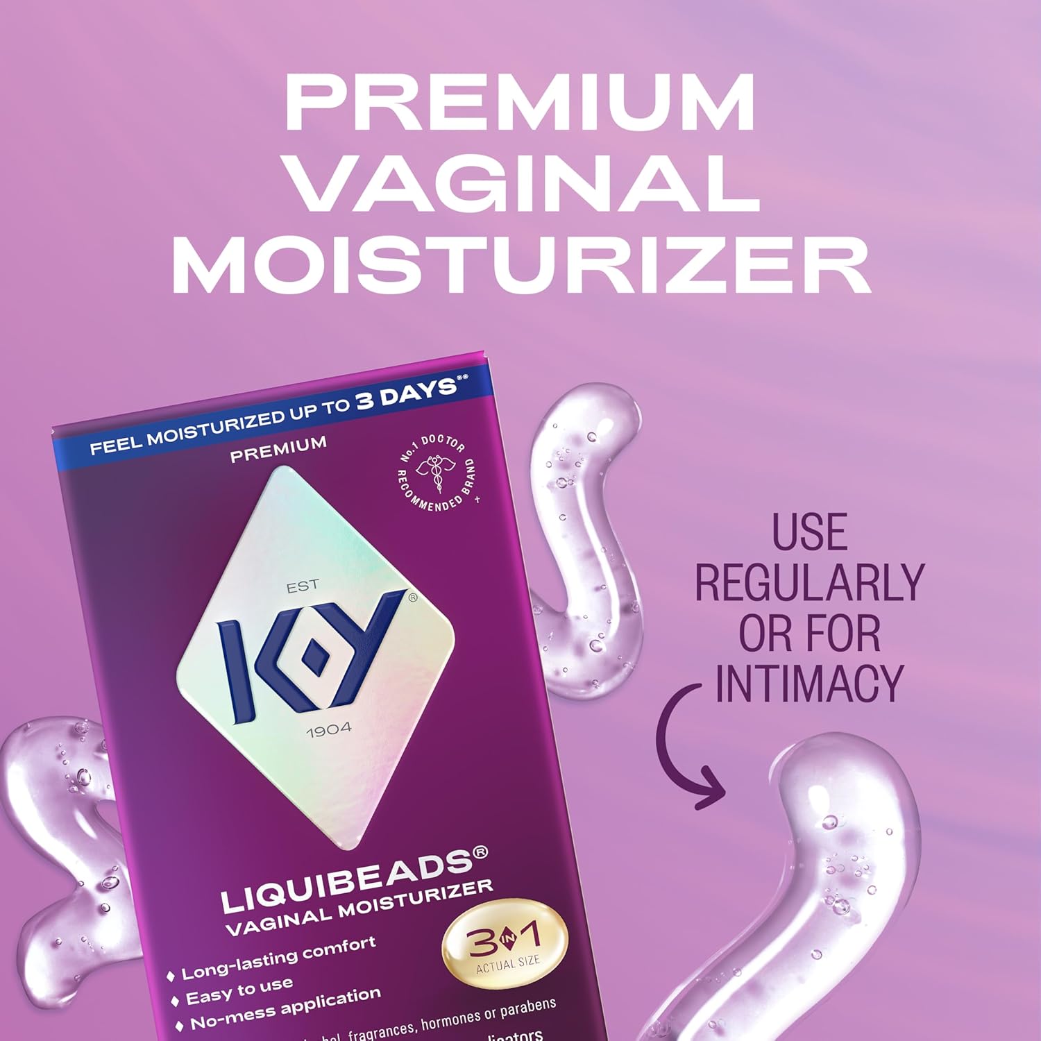 Buy now K-Y Personal Lubricant, Liquibeads Vaginal Moisturizer, 6 Bead Inserts and 6 Applicators to Supplement a Woman's Natural Moisture for Comfort and Sex (Packaging May Vary) at indiglob india