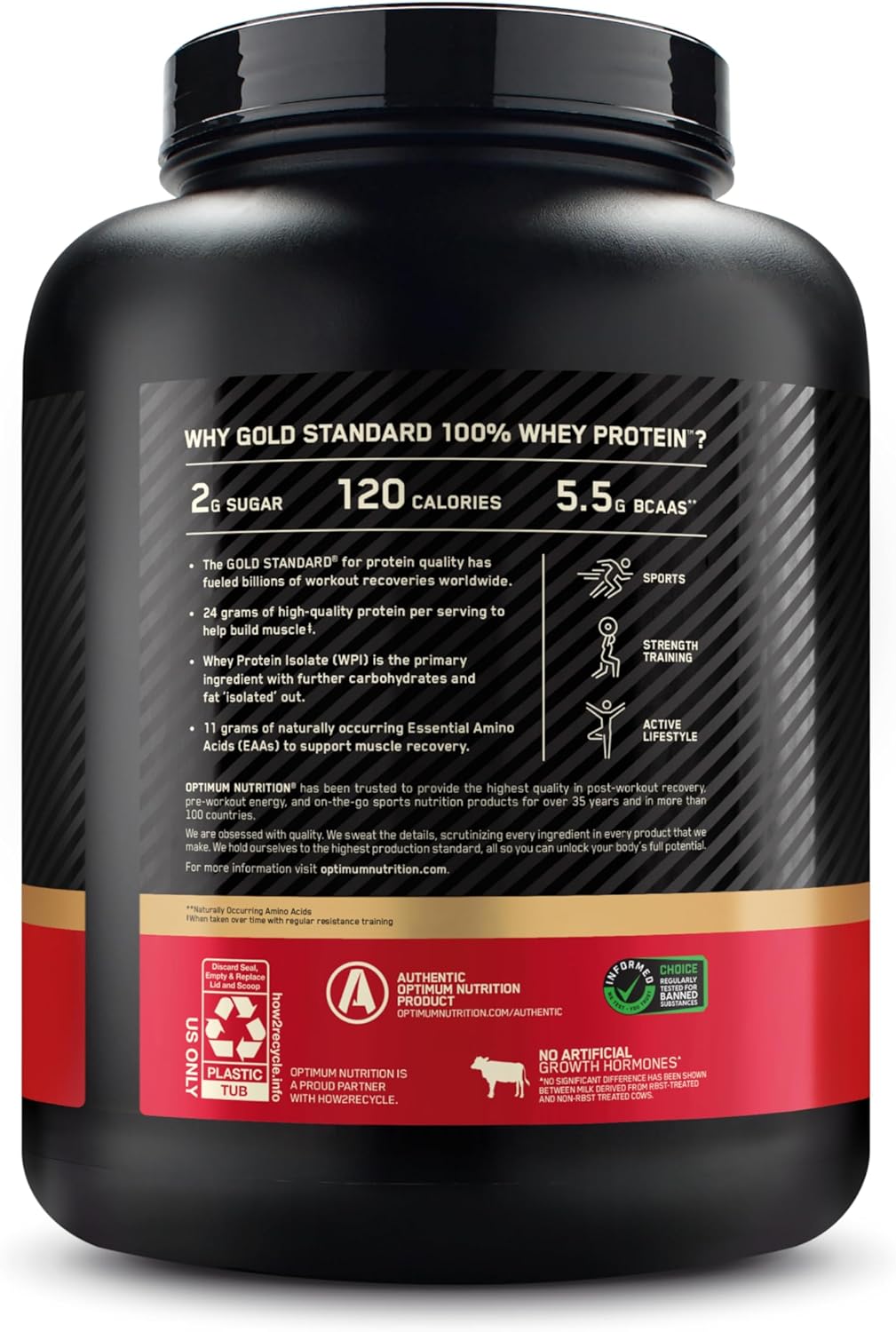 Buy now Optimum Nutrition Gold Standard 100% Whey Protein Powder, Delicious Strawberry, 5 Pound (Packaging May Vary) at indiglob india