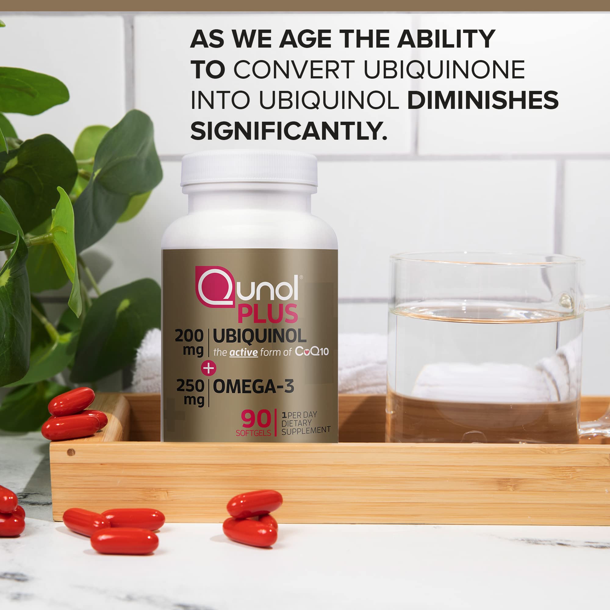 Qunol Ubiquinol 200mg + Omega-3 250mg, Extra Strength Antioxidant, 90ct | #1 Cardiologist Recommended Supplement for Heart Health, Coenzyme Q10 Supplement to support Vascular Health & Cellular Energy