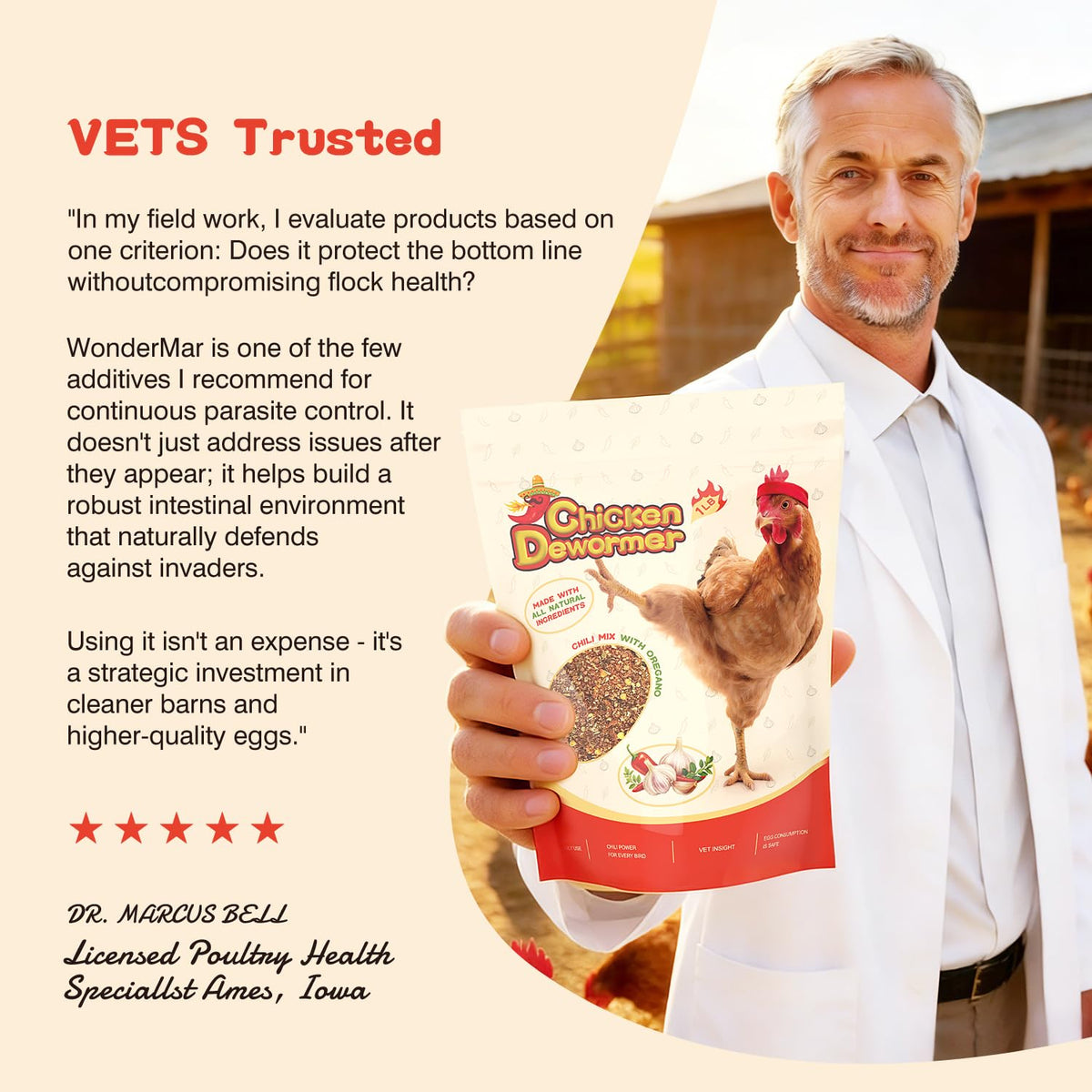 Naturals Armor Chicken Dewormer Powder, Chili Mix Wormer for Laying Hens
