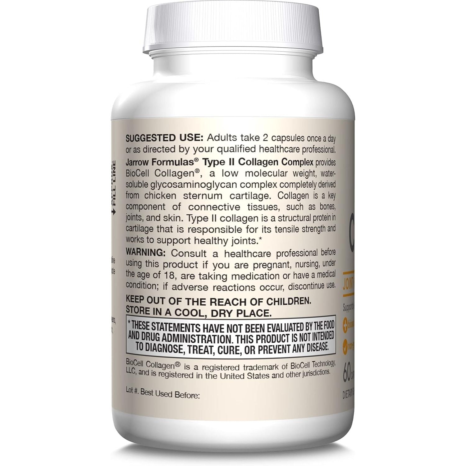 Buy now Jarrow FormulasÂ® Type II Collagen Complex 1000 mg Supplements, Supports Skin and Joint Health, 60 Capsules, 30 Day Supply at indiglob india
