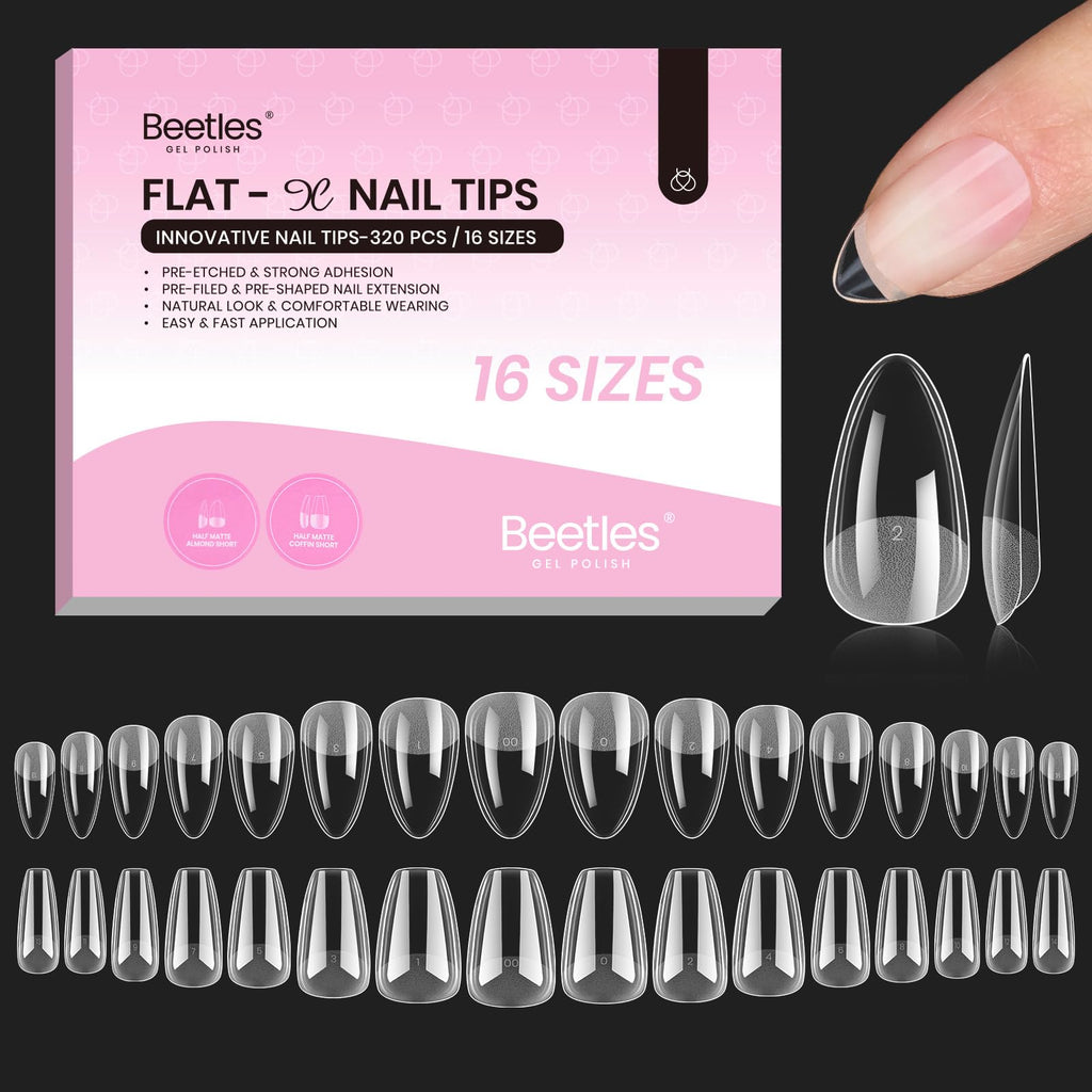Buy now beetles Gel Polish 2Pcs 15ml Nail Glue Kit for Acrylic Nails, 5 in 1 Super Strong Brush in Nail Gel Glue for False Nails Tips and Gel Nail Polish Led Lamp Required 8-1-Short Almond Coffin 320pcs (Flat-X Nail Tips) at indiglob india