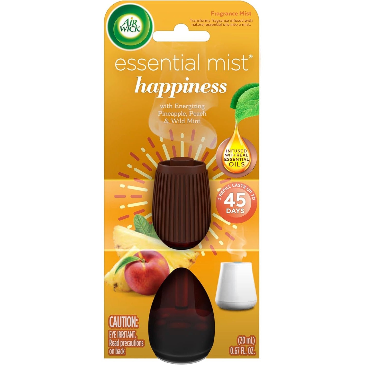 Buy now Air Wick Essential Mist, Essential Oil Diffuser Refill, Lemon Thyme, 1ct, Air Freshener 0.67 Fl Oz (Pack of 2) Happiness at indiglob india