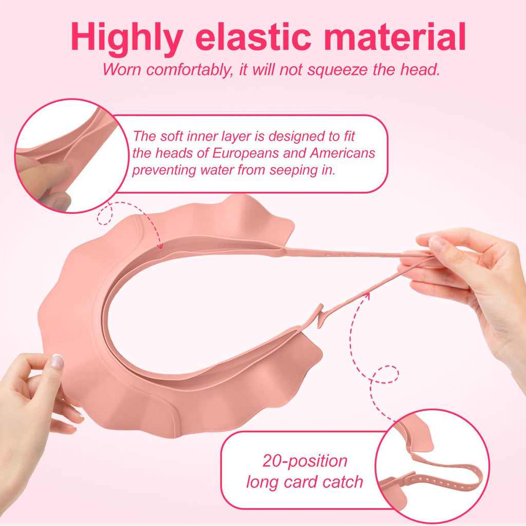 Shampoo Cap Shield Adjustable Waterproof Soft BPA Free Shower Cap Head Ear Eye Stretchable Hair Washing Shield for Hair Washing, Soft Eye & Ear Protection for Whole Family gifts