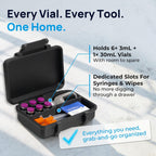 Peptide Case for 6 3ml Vials and a 30ml Vial with Syringe Storage