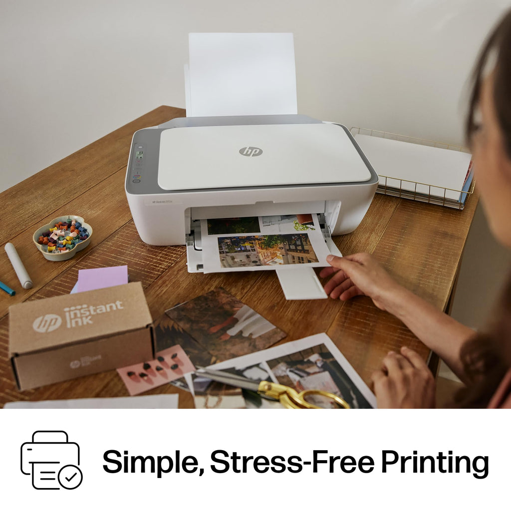 HP DeskJet 2855e Wireless All-in-One Color Inkjet Printer, Scanner, Copier, Best-for-home, 3 month Instant Ink trial included. This printer is only 2.4 ghz capable. (588S5A)