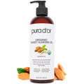 PURA D'OR ORGANIC Sweet Almond Oil, Pure Carrier Oil for Hair & Skin, 16 Oz | Moisturizes dry skin & softens strands; fast-absorbing, non-greasy feel for DIY beauty, massage & bath blends; USDA Certified