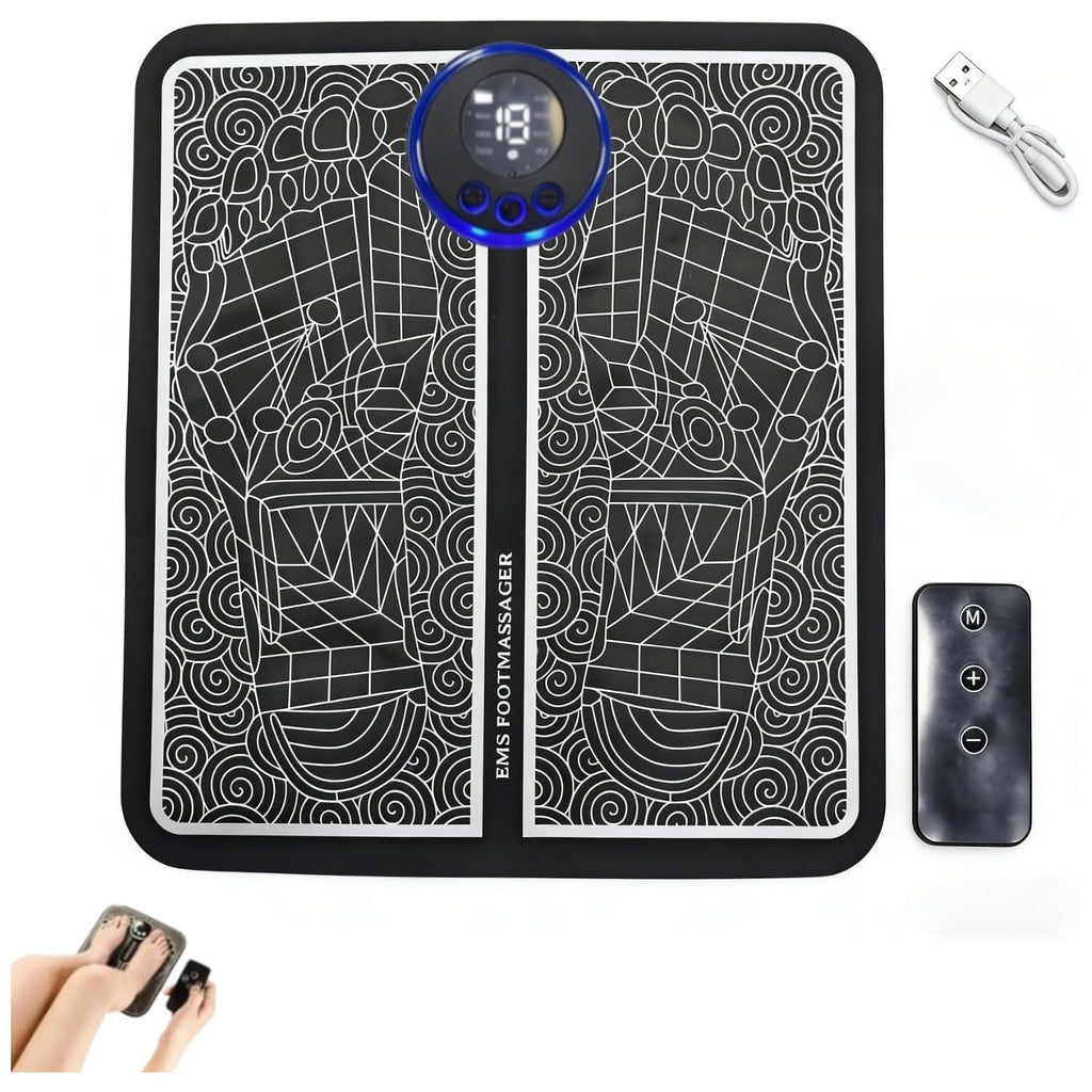 Foot Massager with Remote Control, Foot Stimulating Massage Mat Improves and Promotes Muscle Stimulator, 8 Modes 19 Levels, Foot Mat System for Pain Relief (KTR-4034)
