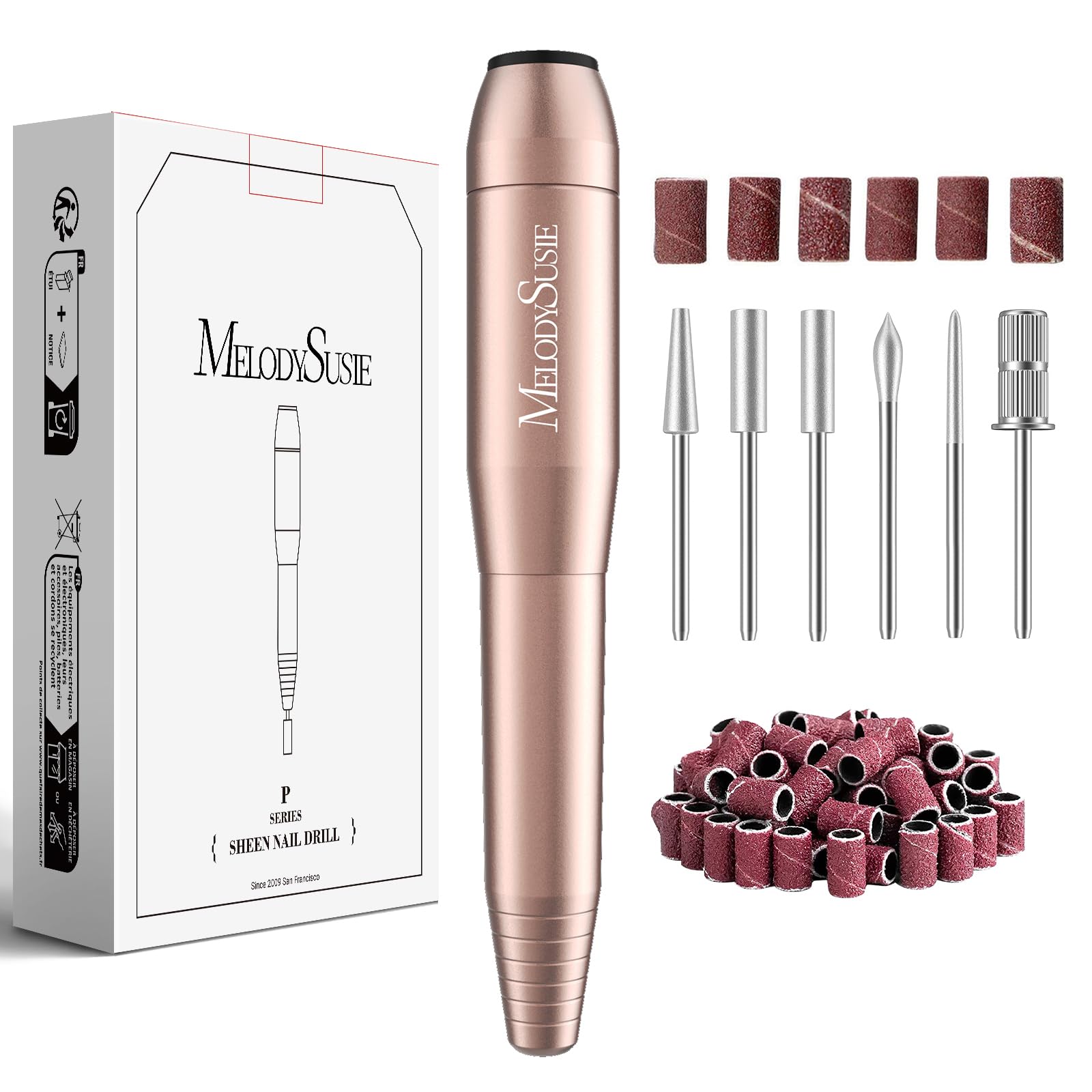 Buy now MelodySusie Pen-Shaped Portable USB Nail Drill, PC120I 20000RPM Electric Nail File with Compact Design for All Nail Care, Manicure Polishing, Shaping & Gel Removal at Home for Beginners A-gold at indiglob india
