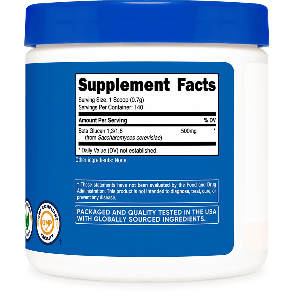 Nutricost Beta Glucan Powder 100 Grams - 1,3/1,6 - Non GMO