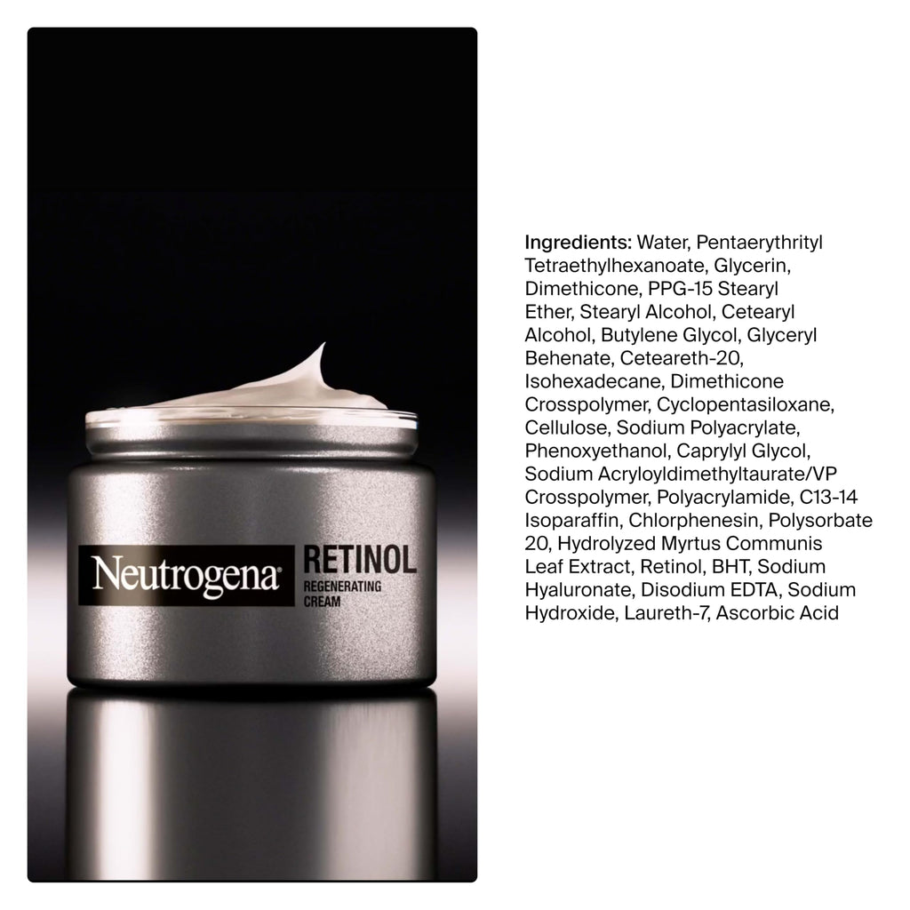 Neutrogena Rapid Wrinkle Repair Retinol Face Moisturizer, Fragrance Free, Daily Anti-Aging Face Cream with Retinol & Hyaluronic Acid to Fight Fine Lines, Wrinkles, & Dark Spots, 1.7 oz